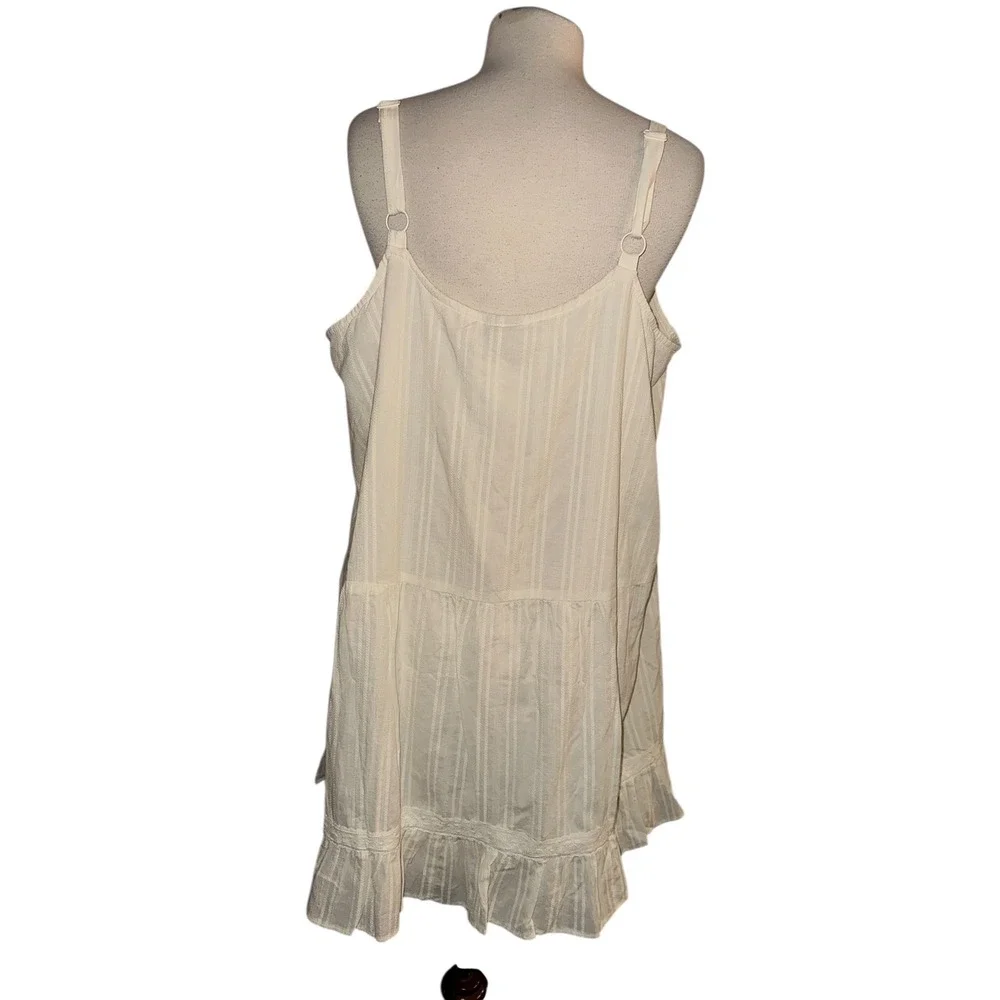 R1 Torrid Size 1 Ivory Lace Trim Cami Slip Dress Boho Layering Flowy Neutral - Picture 3 of 7